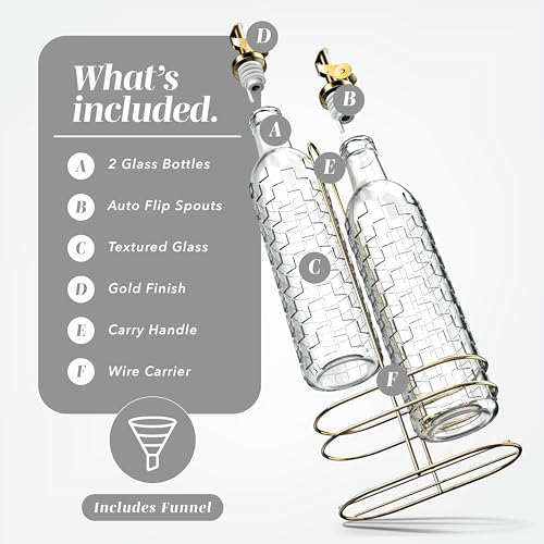 Glass Olive Oil Bottle Dispenser (Checkered / Clear)
