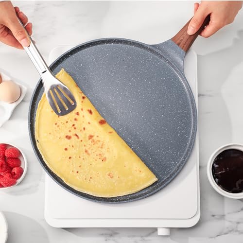 10 Inch Nonstick Crepe Pan Granite Coating Pancake Pan Gray (Gray / 10 Inch)