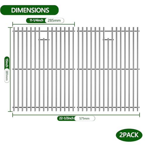 15 inch Cooking Grid Grate for Weber Spirit 200 210 with Side Control (15" Dx 22.5" W)