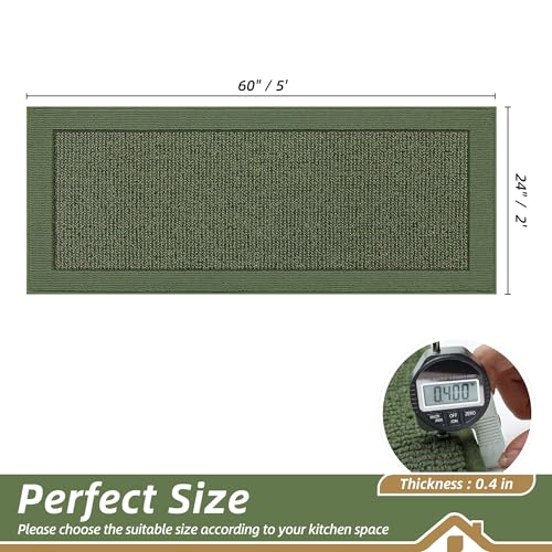 Kitchen Runner Rug 24"x60" (Green / 24" X 60" (Rectangular))