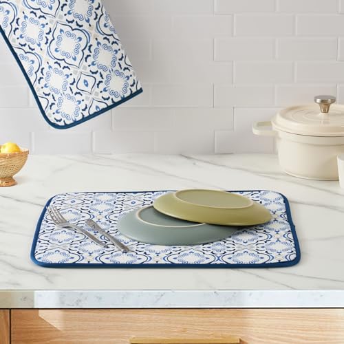 Dish Drying Mats 2 Pack (16''X18'' / Morrocan Tile)