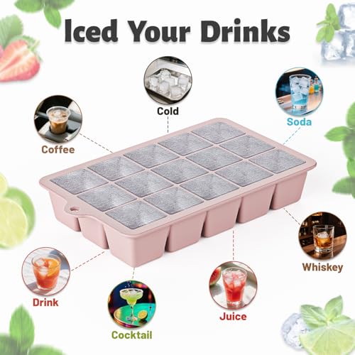 Silicone Ice Cube Tray 2 Pack (Pink / Ice Cube Tray 2 Pack)