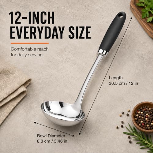 12 Inch Stainless Steel Soup Ladle (B-Silver Ladle)