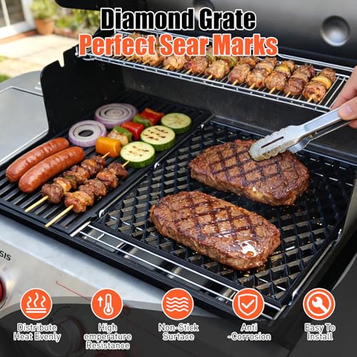 7670 Dual Sided Sear Grate for Weber Genesis 300 2022 SX (16" x 16", 1 Pack)