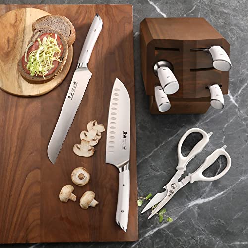 HELENA Series German Steel Forged Knife Block Set (8-Piece / White)