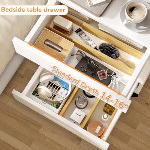 Bamboo Expandable Drawer Dividers (Natural / 2''H, 13.3''-19''L)