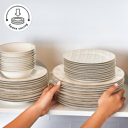 Siena 53 Piece Porcelain Plates and Bowls Set with Dinner & Dessert Plates