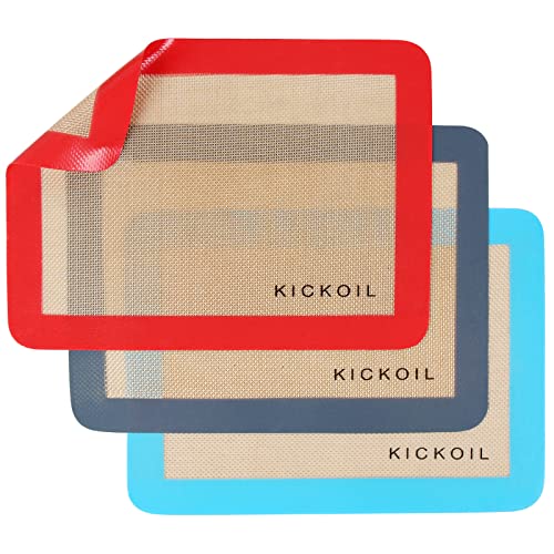 Silicone Baking Mats Set of 3 (Small (11.6" x 8.5") 3 Quarter Sheet)