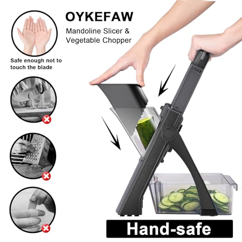 Safe Mandoline Slicer for Kitchen (3rd Gen, Black)