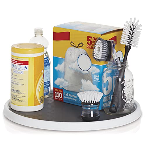 18 Inch Lazy Susan Turntable Organizer (White/Gray / 18 Inch)
