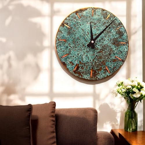 Handmade Copper Wall Clock Artisan Touch in Every Piece (Pure Copper / 17.7)
