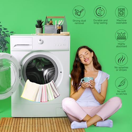 15Pcs Micro Wood Fiber Cleaning Cloths (Multicolor / 11.5x11.5inch-15Pack)