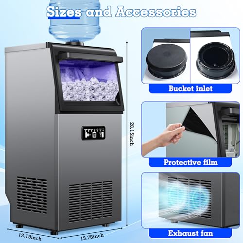 Stainless Steel Commercial Ice Maker 120LB