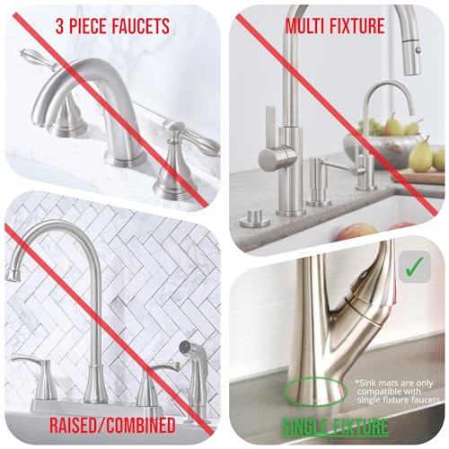 Original SINKMAT 24in XL Faucet Splash Guard Extra Long Microfiber Sink Drip Catcher Mat Non Slip Countertop Protector Drying Pad Kitchen Bathroom RV Machine Washable [Moss Green] (24" x 24")