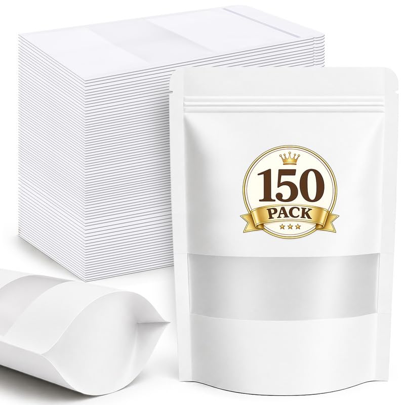 150 Pack Dog Treat Bags (White / 150 Pack 5.5x7.9in (14x20cm))