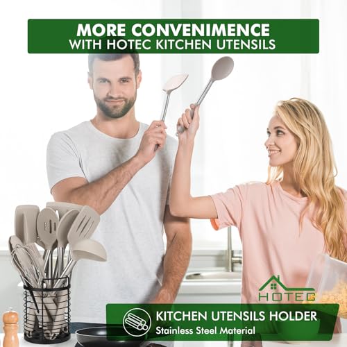 Silicone Kitchen Cooking Utensils Set (Khaki)