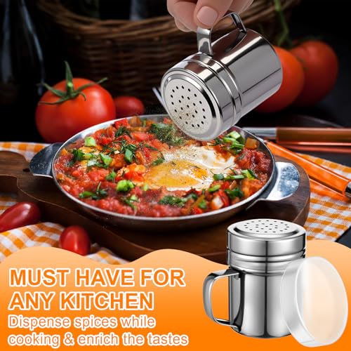 6 Pcs Stainless Steel Salt and Pepper Shakers (6oz)