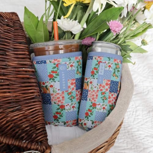 CanSok Sleeve for Beer & Soda Insulated Neoprene Cover (Garden Quilt / 12oz Can Sleeve)
