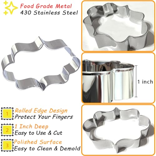 Frame Cookie Cutters Large Size 8Pcs for Baking Daily Holiday (Large Frame 8Pcs)