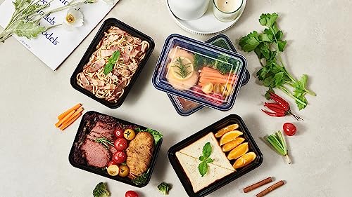 FULIGN 24 oz Meal Prep Containers With Lids Reusable 50 Pack Extra (24S-50)