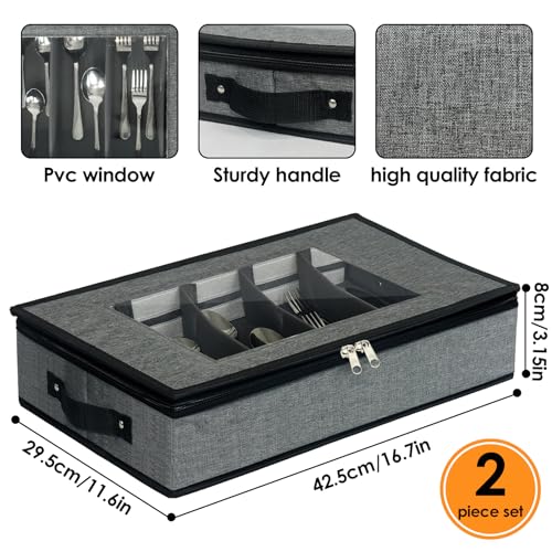 Silverware & Flatware Storage Organizer with Lid (Flatware Utensil Storage)