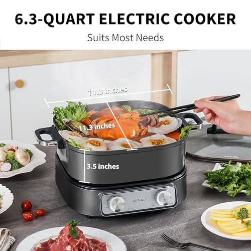 6 Quart Electric Skillet (Grey)