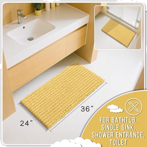 Large Bathroom Rugs Non Slip Washable 36x24 Inch