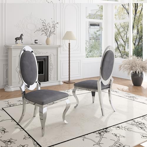 Modern Dining Chairs Set of 4 (Grey/Silver / Set of 4)