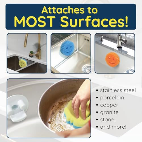 BeraTek Scrub Daddy Caddy Organizer for Sink (White 1 Pack)