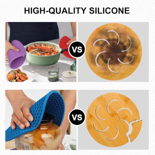6 Pack Silicone Trivets for Hot Pots and Pans