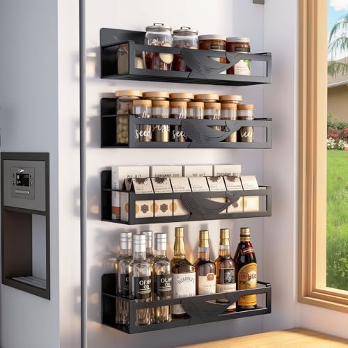 Magnetic Spice Rack for Refrigerator (4 Count)
