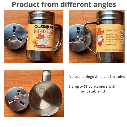 Pack of 6] 14 oz Seasonings Spice Shakers (14 Oz)