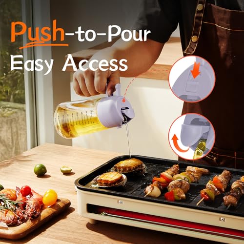 16oz 470ml Glass Olive Oil Sprayer for Cooking (Periwinkle)