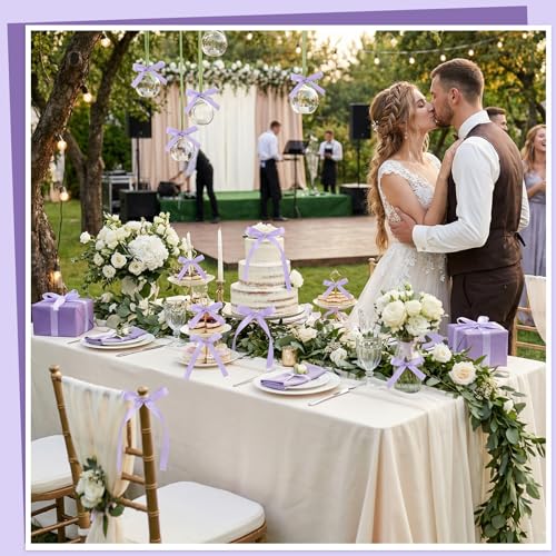 30 Pack Light Purple Bow Cake Toppers (Purple)