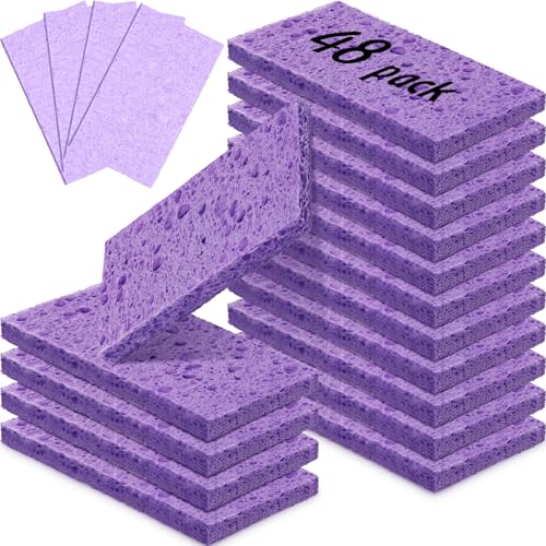 48 Pcs Sponges Bulk Sponges Kitchen Compressed Sponge (Purple)