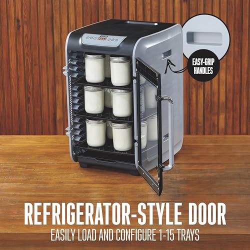 Food Dehydrator Machine for Jerky (Precision Digital Temperature Control (90-160F) / 15 trays, Gray)
