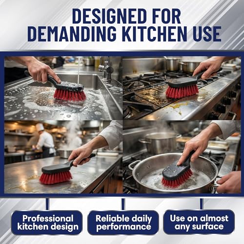 8 Inch Pot & Dish Kitchen Scrub Brush for Heavy