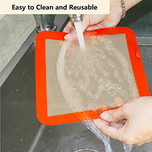 Silicone Baking Mats for 8 inch Square Cake Pan (Bright Orange / 8"L x 8"W)