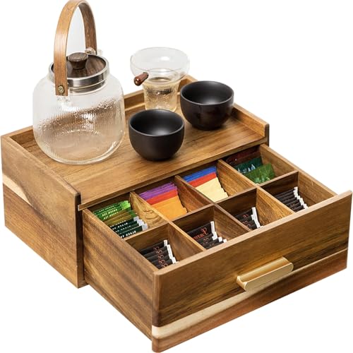 Acacia Wood Tea Bag Organizer