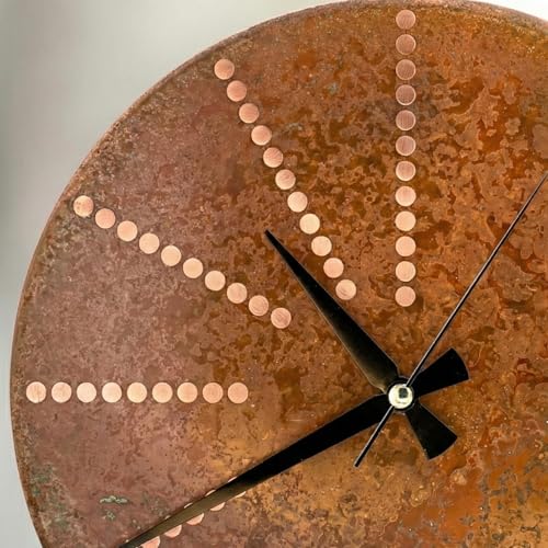 Handmade Pure Copper Wall Clock for Home Decoration (Time Dots / 17.7)