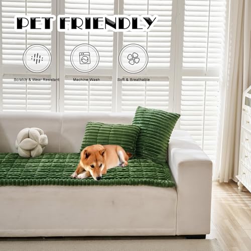 Couch Cover for Dogs Washable Non (Green / 27.6X82.7)