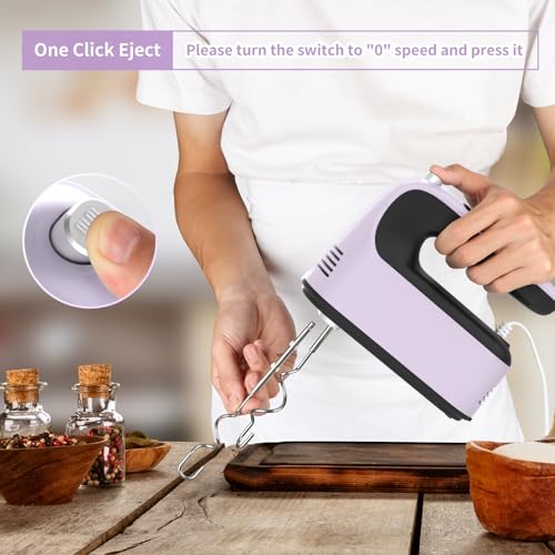 9 Speed Digital Hand Mixer Electric (Purple/Black)