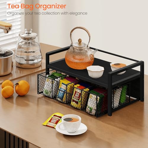 Wood Tea Bag Organizer (Black)