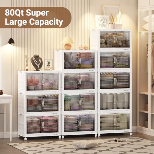 320Qt Stackable Storage Bins with Lid (4 Count)
