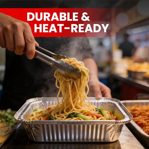 Disposable Aluminum Pans with Lids (15 Pcs Set)