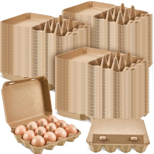 200 Pcs Egg Cartons Bulk 3x4 Style Egg Storage Containers Holder for Fresh Duck Quail Storage Kitchen Family Farmhouse (3x4 / Natural Color)