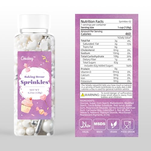 White Wedding Sprinkles for Cake Decorating 4.23ounce (4.23 Ounce)