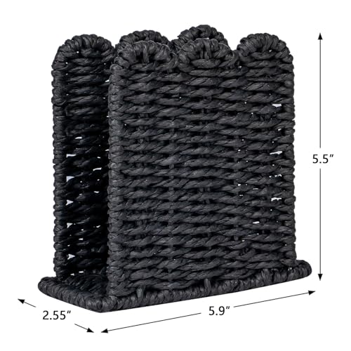 Scalloped Napkin Holder for Table Home Rustic Room Decor (Black / Standing Style1)