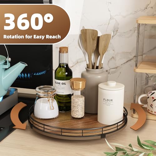 Acacia Wood 12" Lazy Susan Turntable Organizer for Table Top