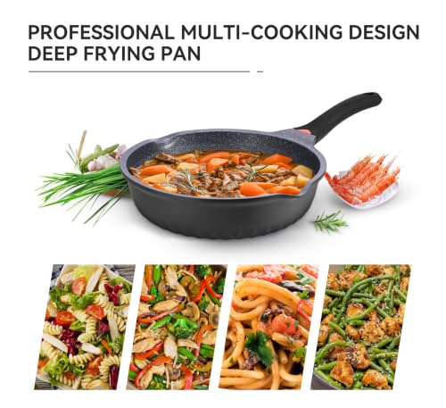 12.5Inch Black Deep Nonstick Skillet
